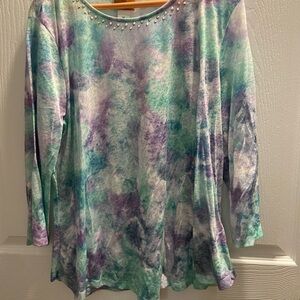Ruby Rd. Multicolor Tie-Dye Long Sleeve Top